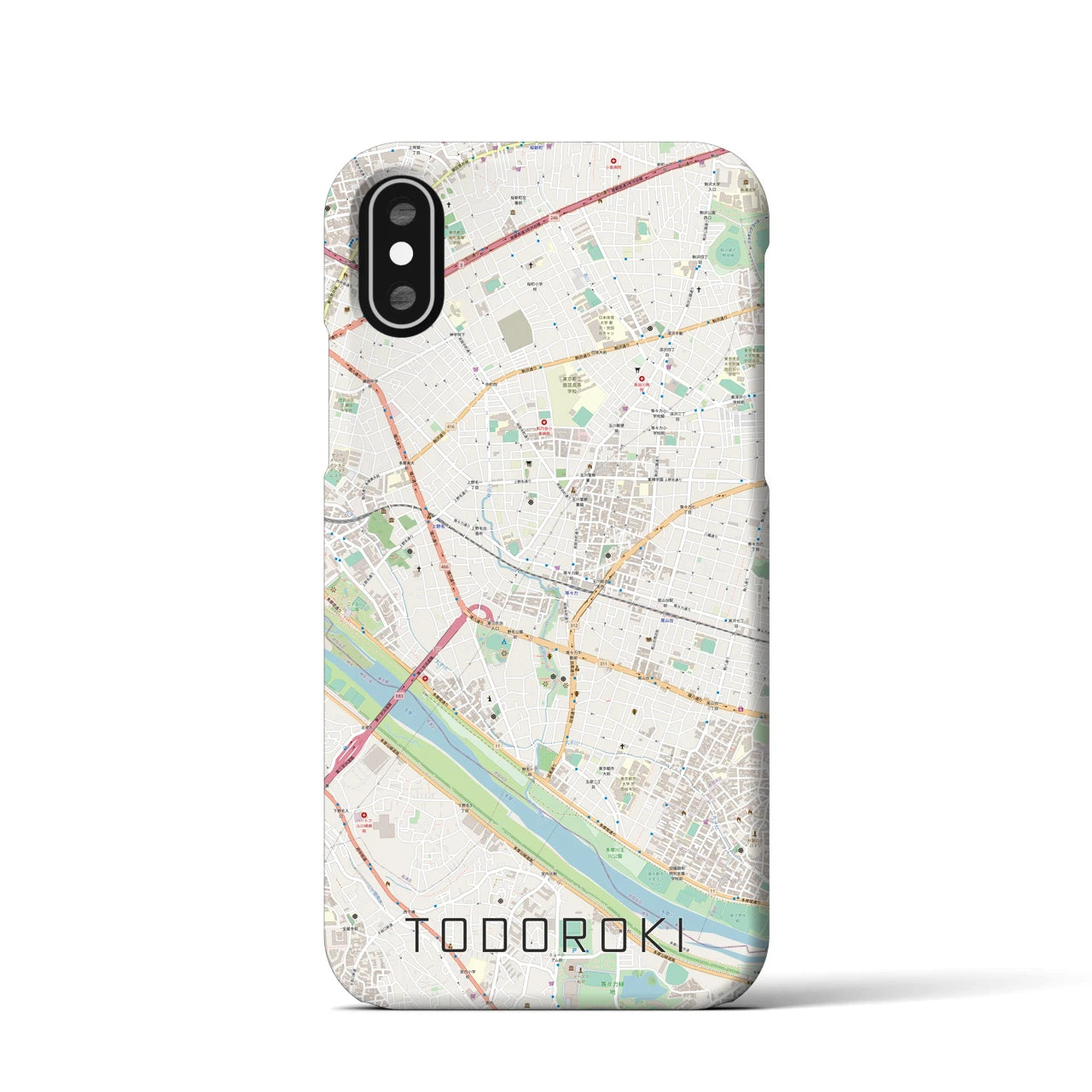 【等々力(東京都)】地図柄iPhoneケース(バックカバータイプ)