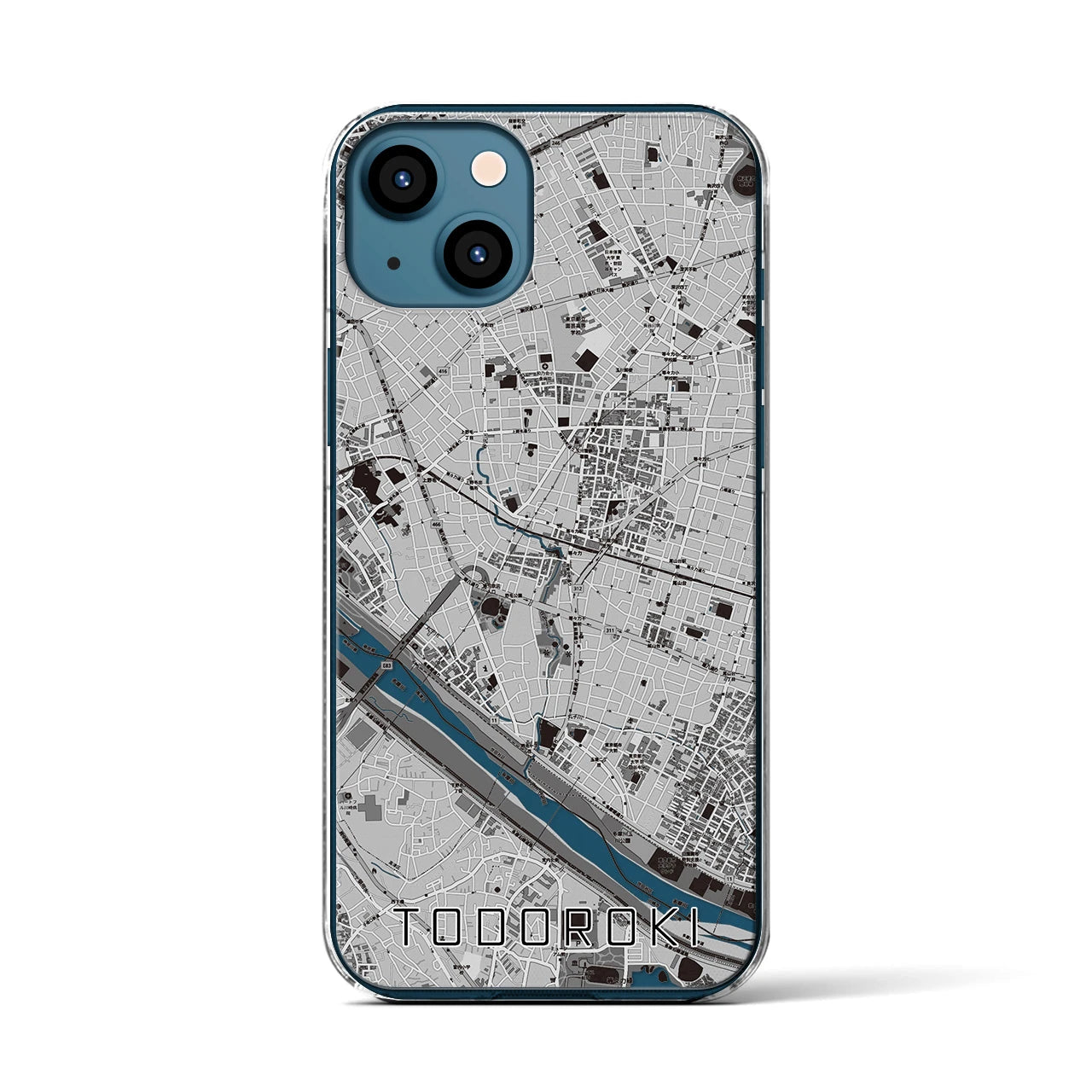 【等々力(東京都)】地図柄iPhoneケース(クリアタイプ)