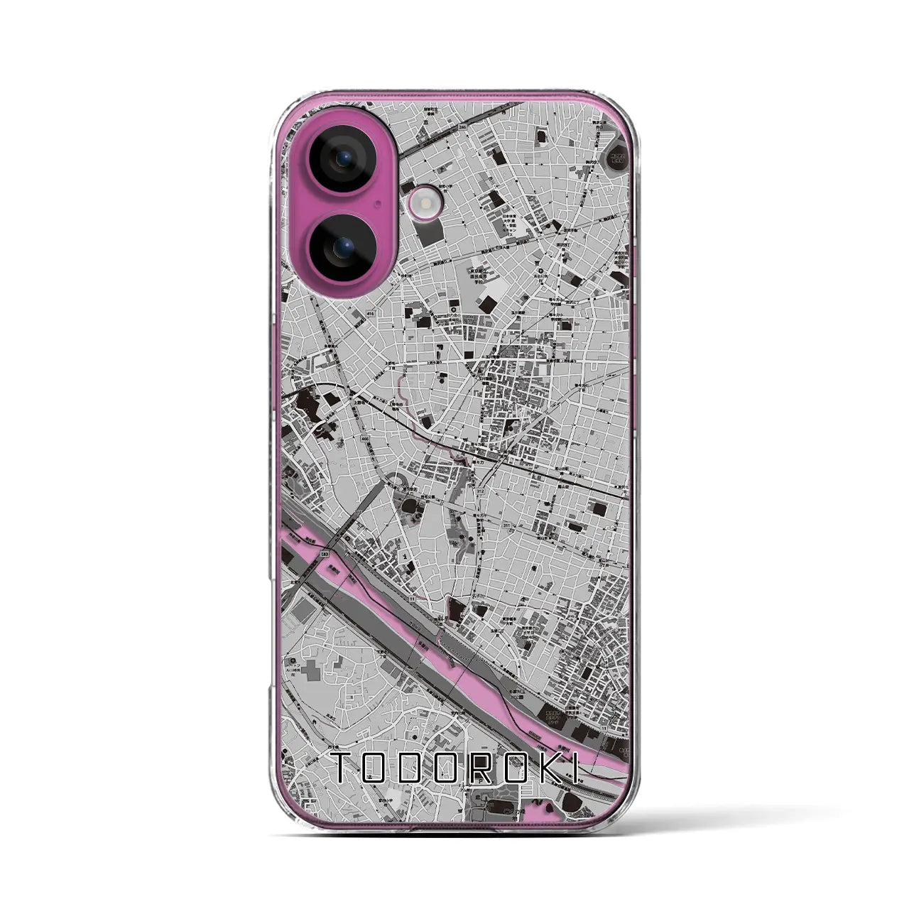 【等々力(東京都)】地図柄iPhoneケース(クリアタイプ)