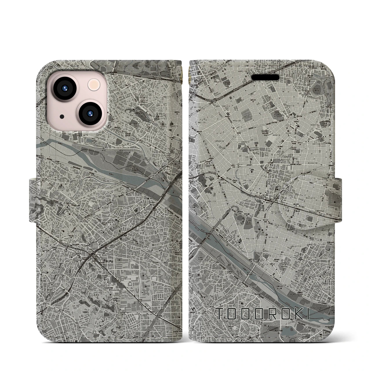 【等々力(東京都)】地図柄iPhoneケース(手帳タイプ)