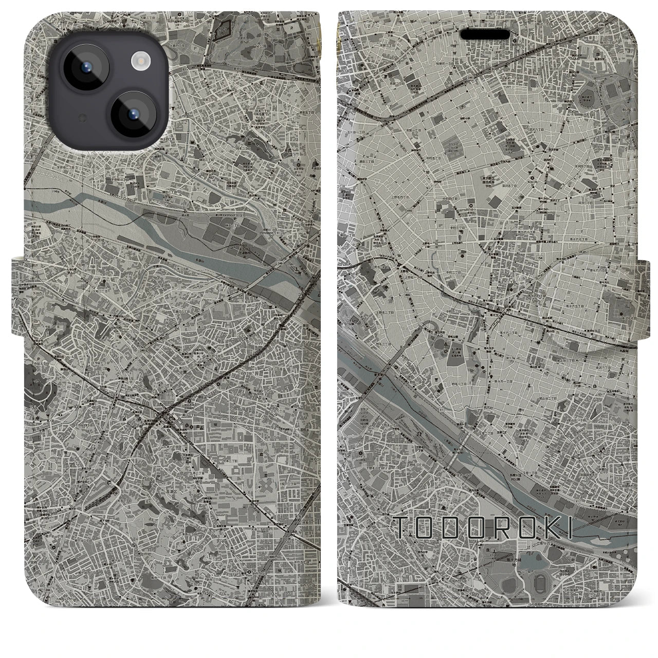 【等々力(東京都)】地図柄iPhoneケース(手帳タイプ)