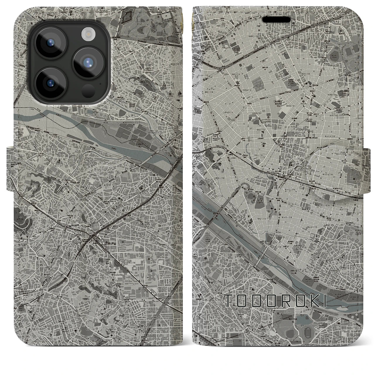 【等々力(東京都)】地図柄iPhoneケース(手帳タイプ)