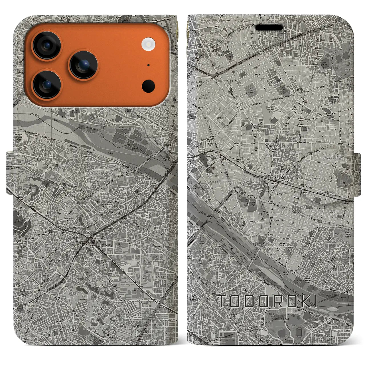 【等々力(東京都)】地図柄iPhoneケース(手帳タイプ)