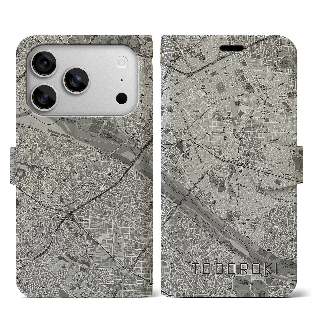 【等々力(東京都)】地図柄iPhoneケース(手帳タイプ)