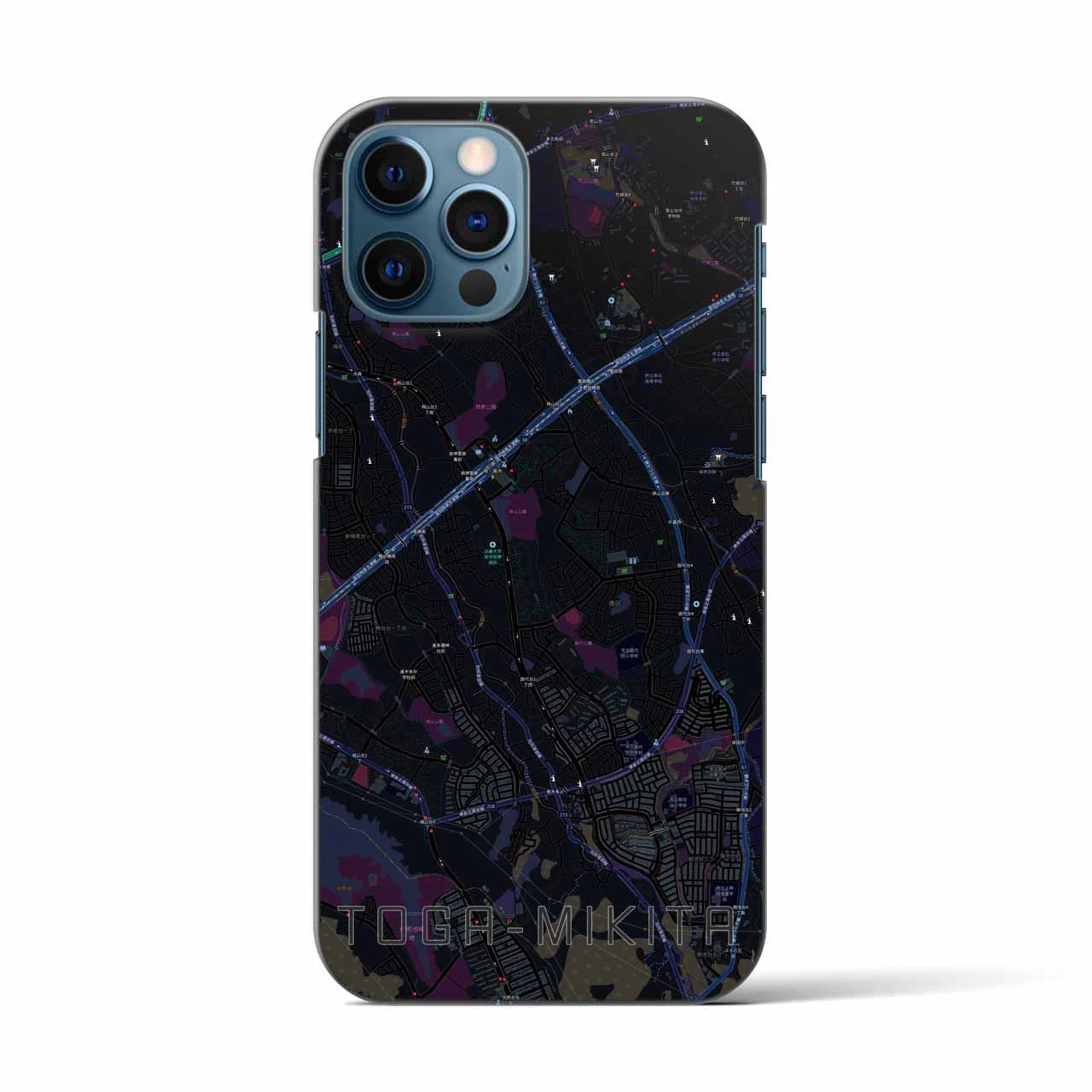 【栂・美木多(大阪府)】地図柄iPhoneケース(バックカバータイプ)