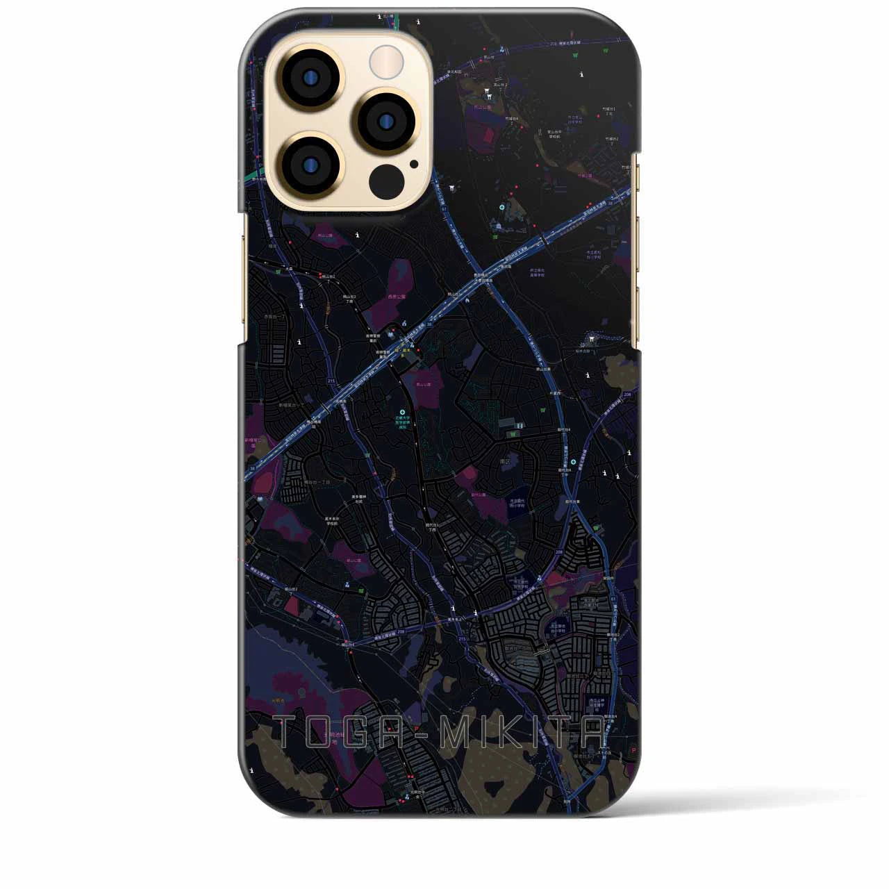【栂・美木多(大阪府)】地図柄iPhoneケース(バックカバータイプ)