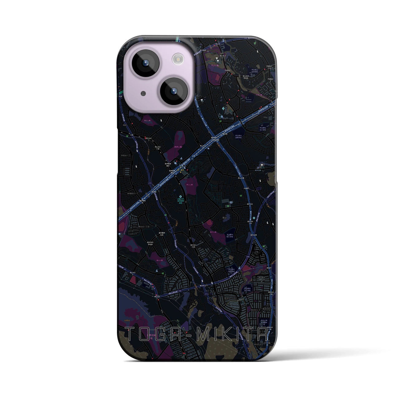 【栂・美木多(大阪府)】地図柄iPhoneケース(バックカバータイプ)