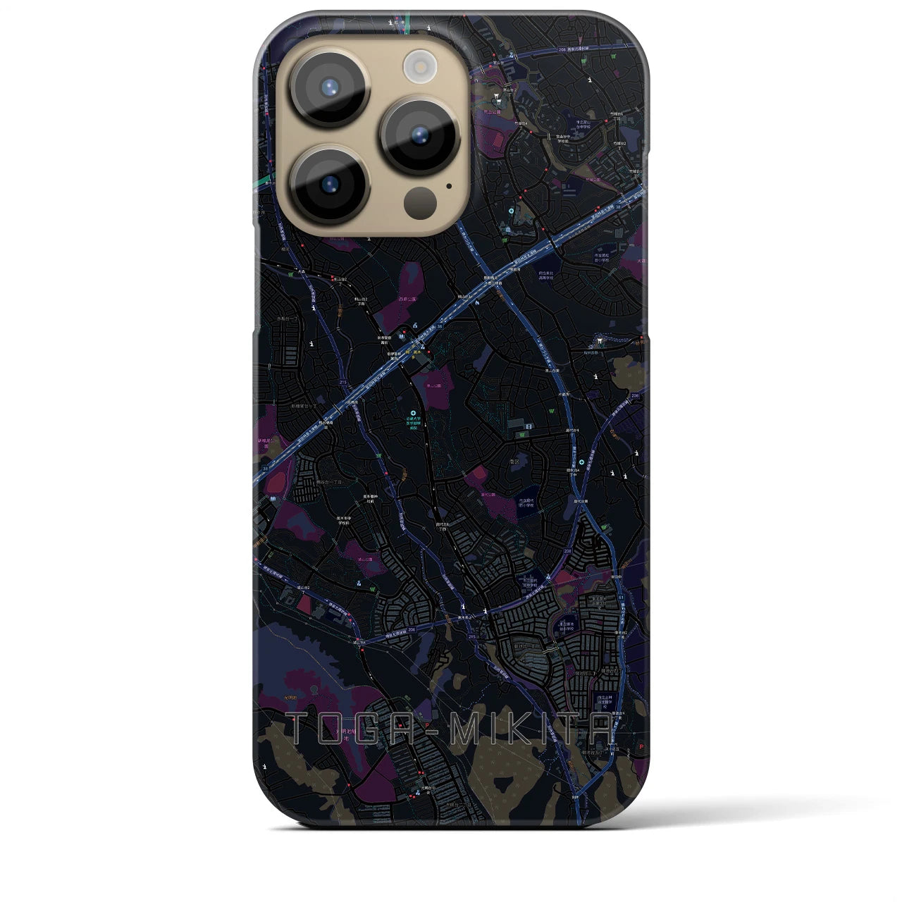 【栂・美木多(大阪府)】地図柄iPhoneケース(バックカバータイプ)