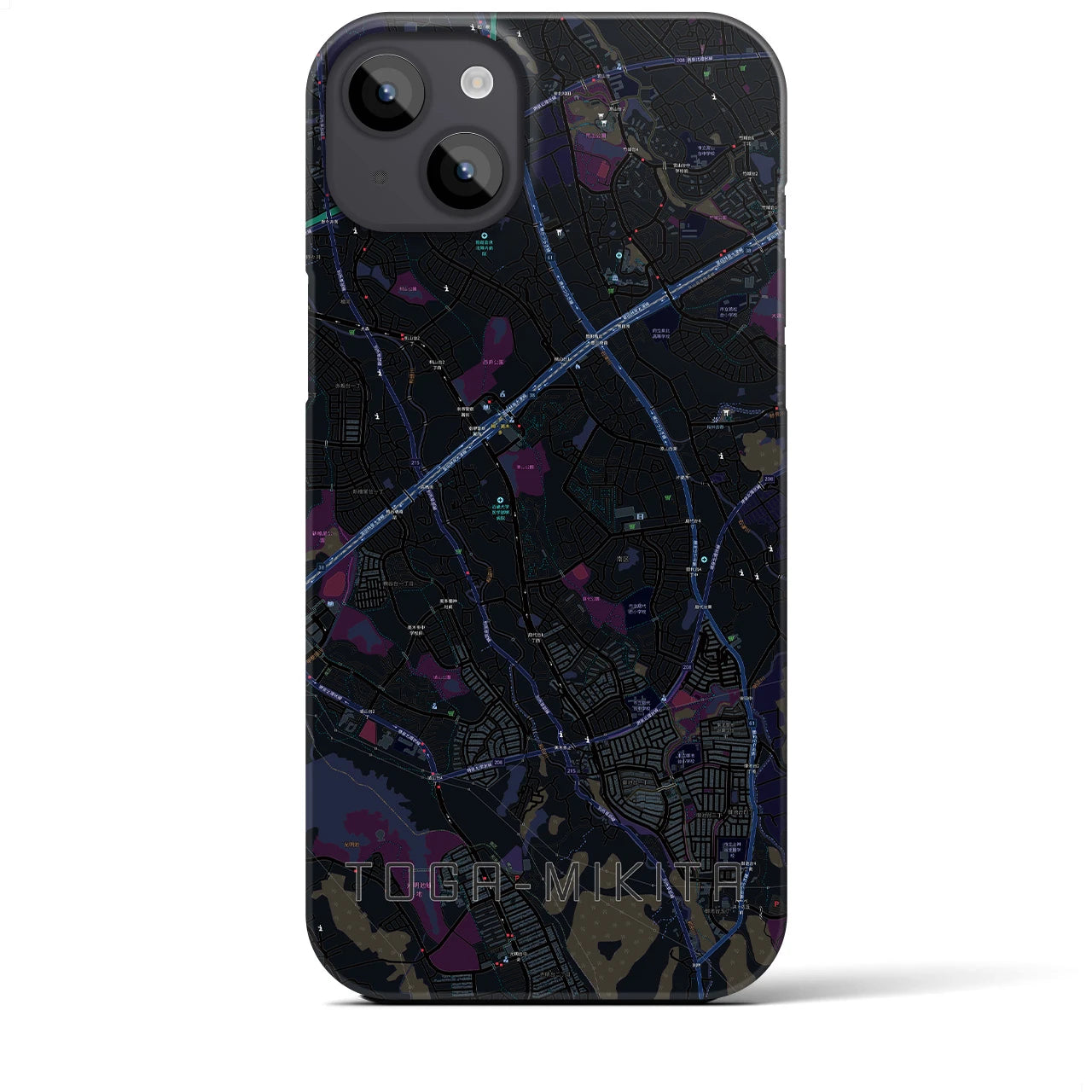 【栂・美木多(大阪府)】地図柄iPhoneケース(バックカバータイプ)