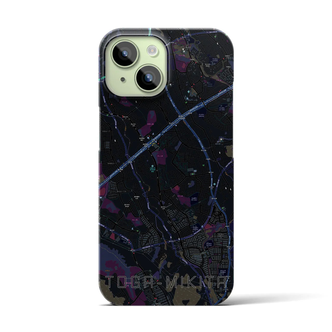 【栂・美木多(大阪府)】地図柄iPhoneケース(バックカバータイプ)