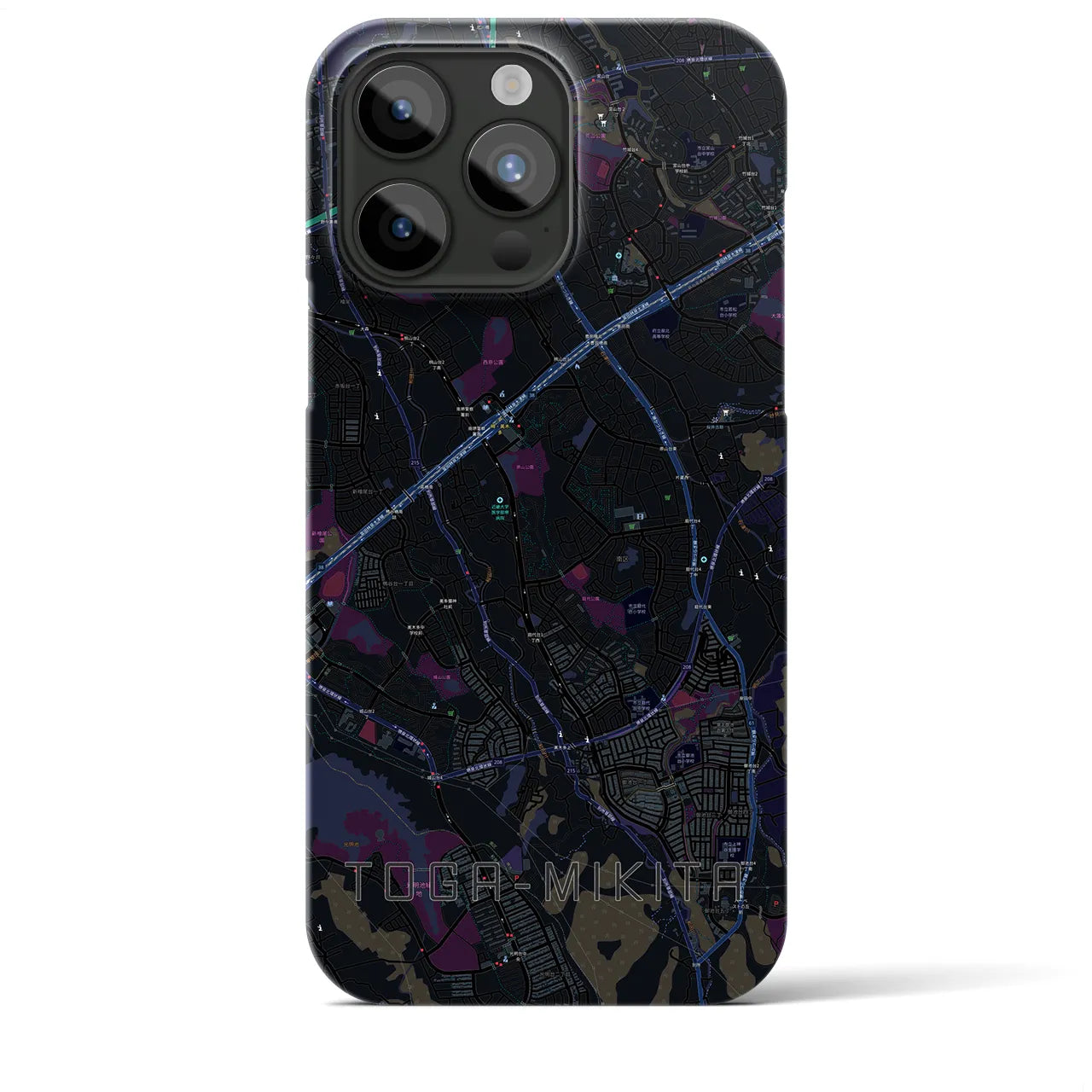 【栂・美木多(大阪府)】地図柄iPhoneケース(バックカバータイプ)