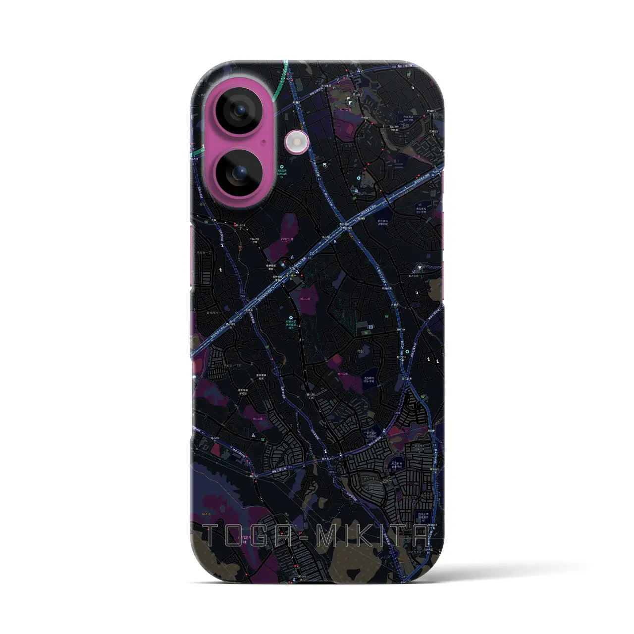 【栂・美木多(大阪府)】地図柄iPhoneケース(バックカバータイプ)