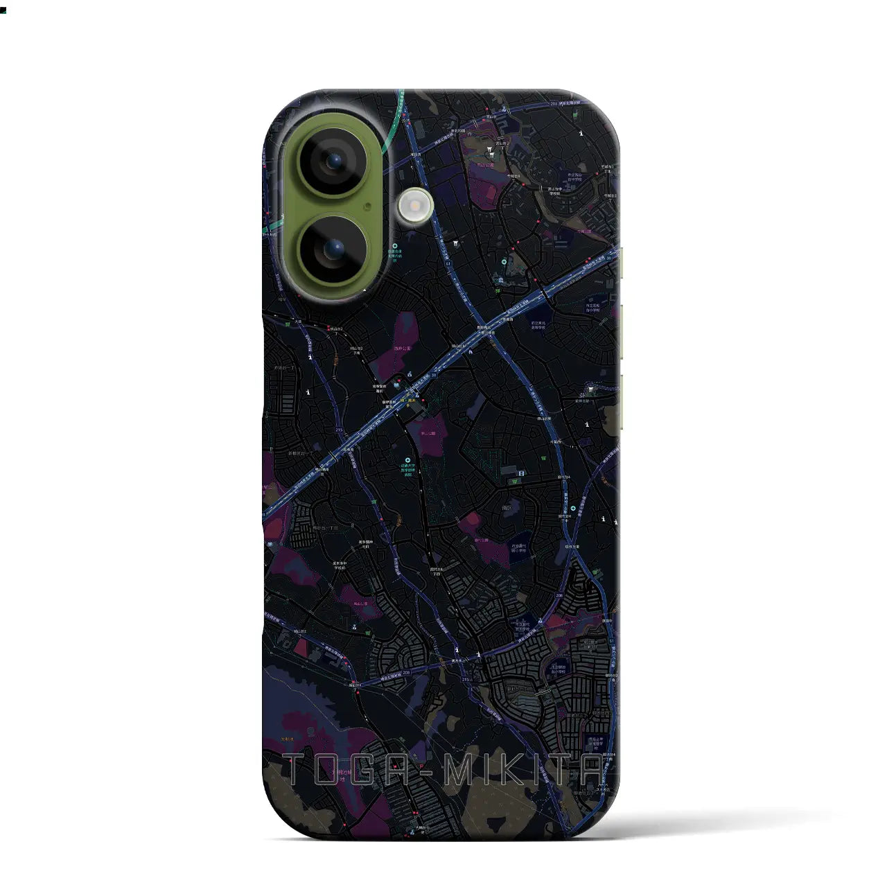 【栂・美木多(大阪府)】地図柄iPhoneケース(バックカバータイプ)