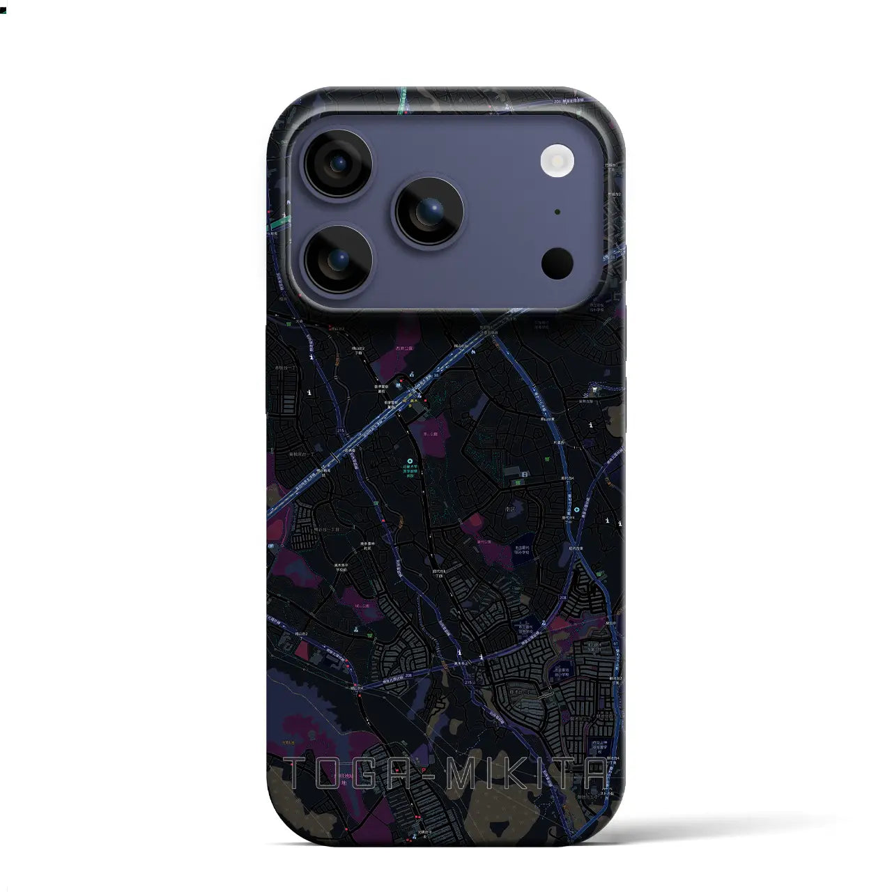 【栂・美木多(大阪府)】地図柄iPhoneケース(バックカバータイプ)