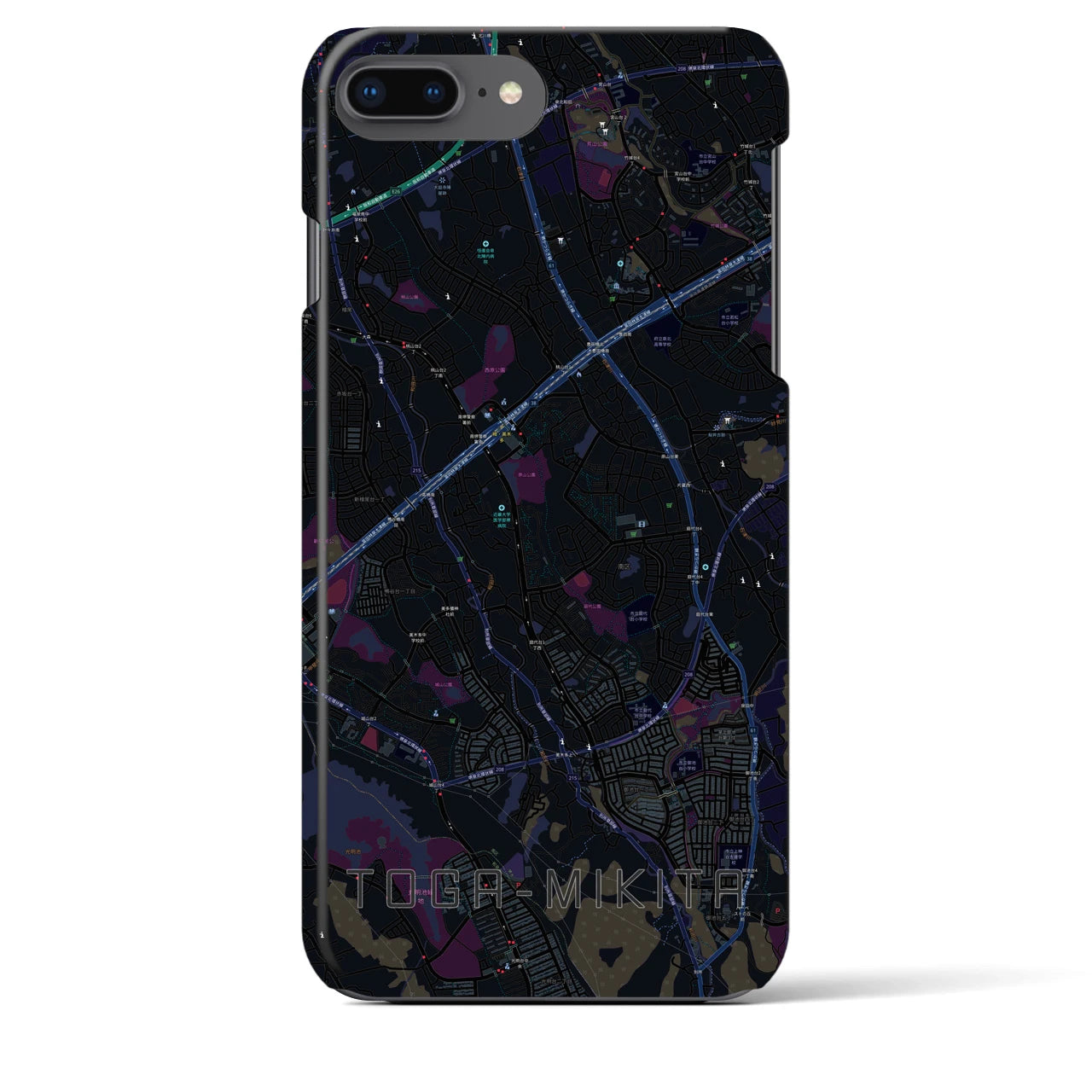 【栂・美木多(大阪府)】地図柄iPhoneケース(バックカバータイプ)