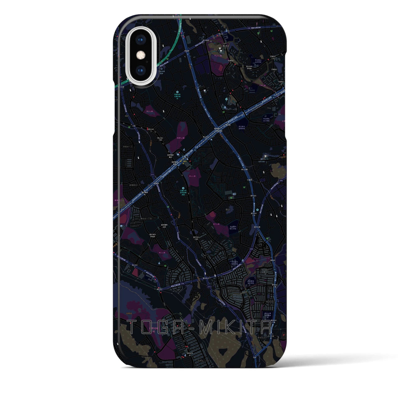 【栂・美木多(大阪府)】地図柄iPhoneケース(バックカバータイプ)