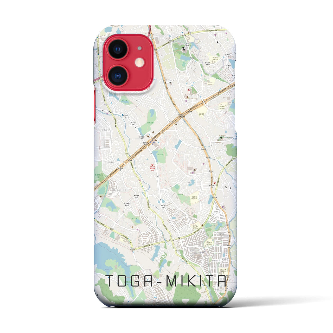 【栂・美木多(大阪府)】地図柄iPhoneケース(バックカバータイプ)