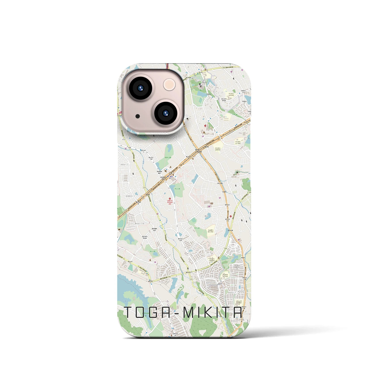 【栂・美木多(大阪府)】地図柄iPhoneケース(バックカバータイプ)