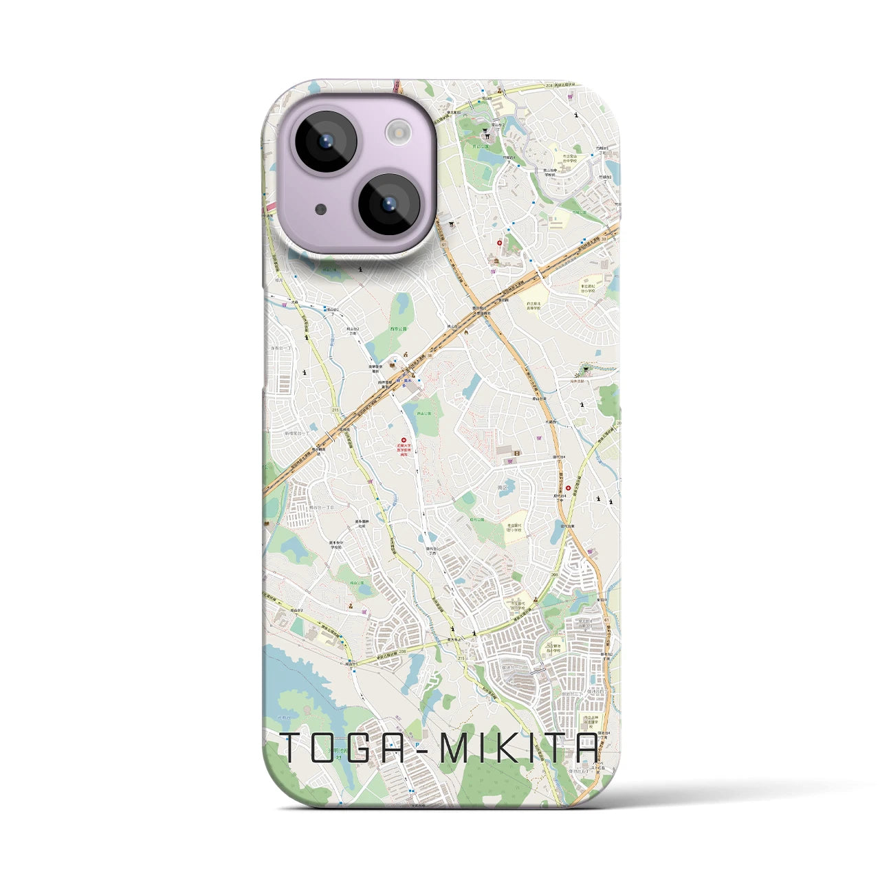 【栂・美木多(大阪府)】地図柄iPhoneケース(バックカバータイプ)