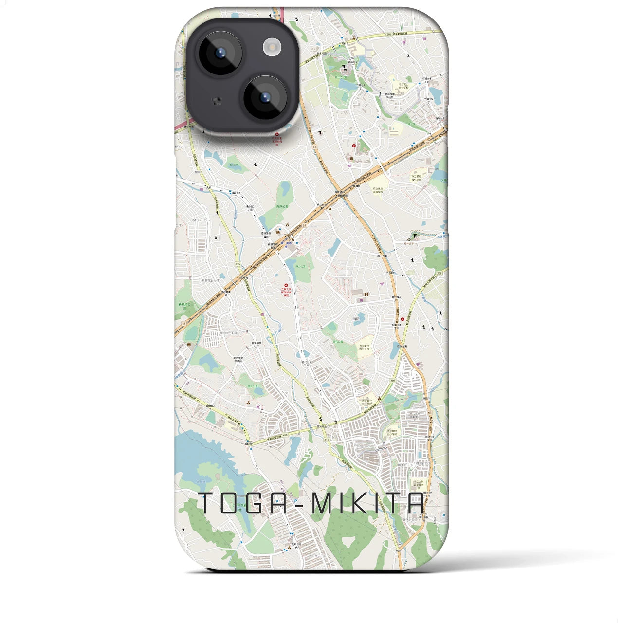 【栂・美木多(大阪府)】地図柄iPhoneケース(バックカバータイプ)