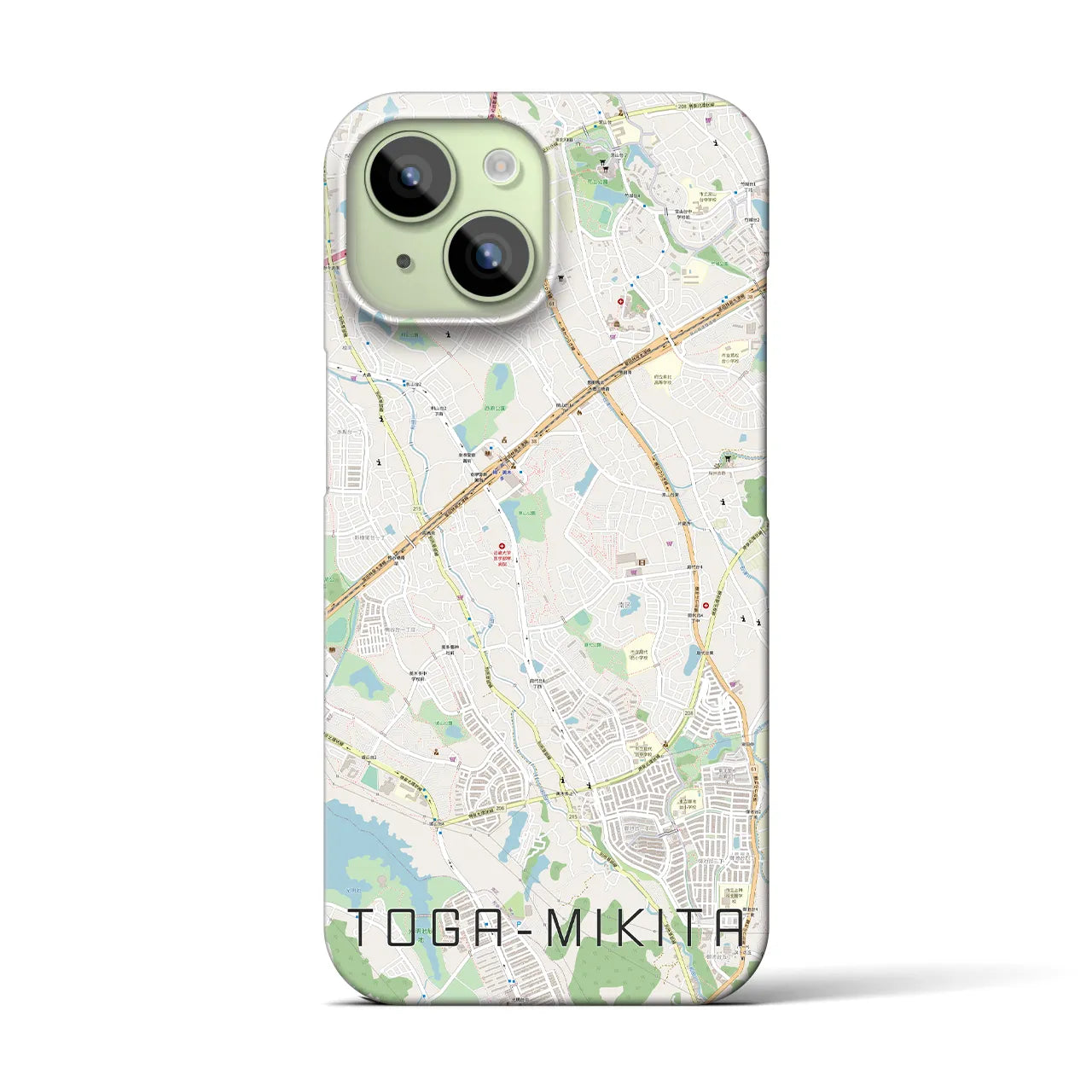 【栂・美木多(大阪府)】地図柄iPhoneケース(バックカバータイプ)