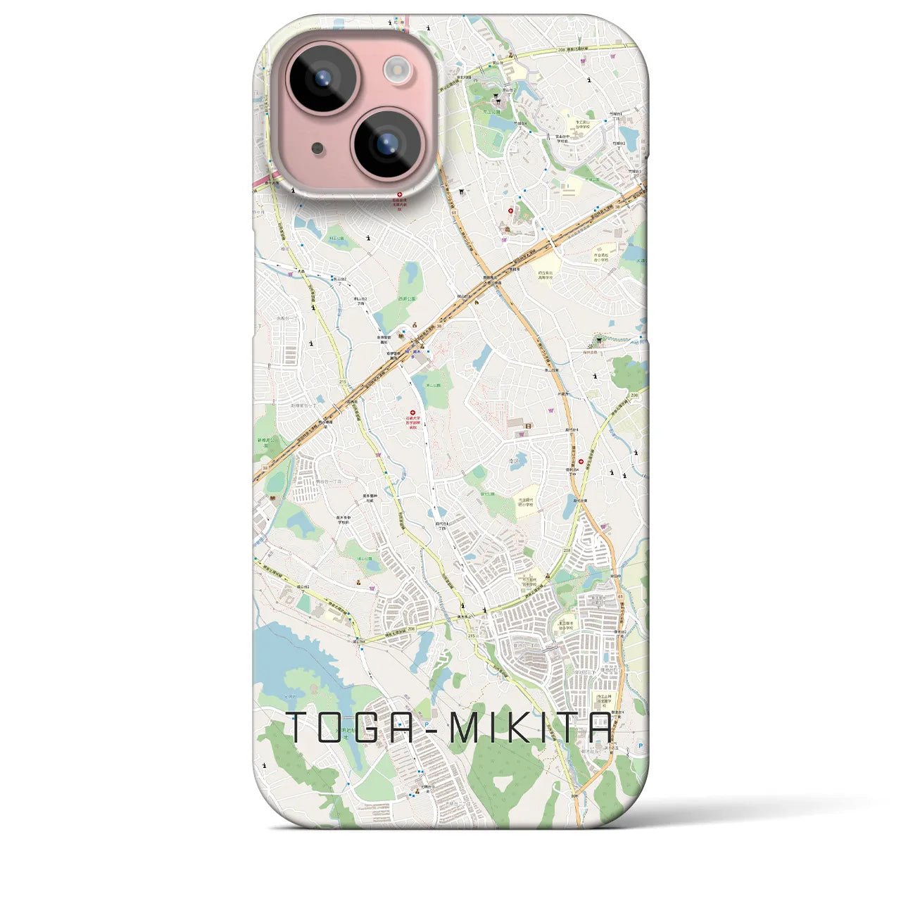 【栂・美木多(大阪府)】地図柄iPhoneケース(バックカバータイプ)
