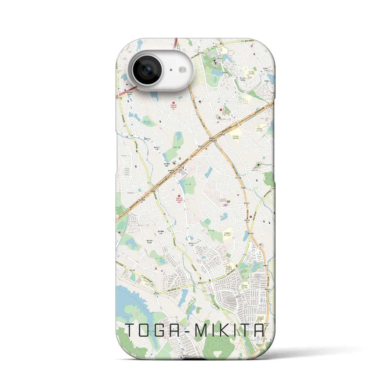 【栂・美木多(大阪府)】地図柄iPhoneケース(バックカバータイプ)