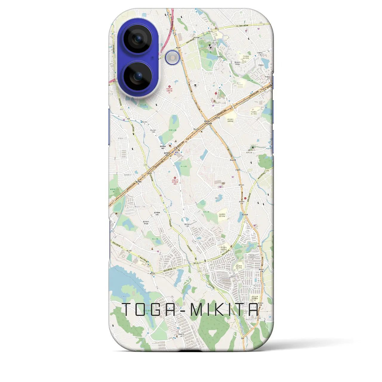 【栂・美木多(大阪府)】地図柄iPhoneケース(バックカバータイプ)ナチュラル・iPhone 16 Pro Max 用