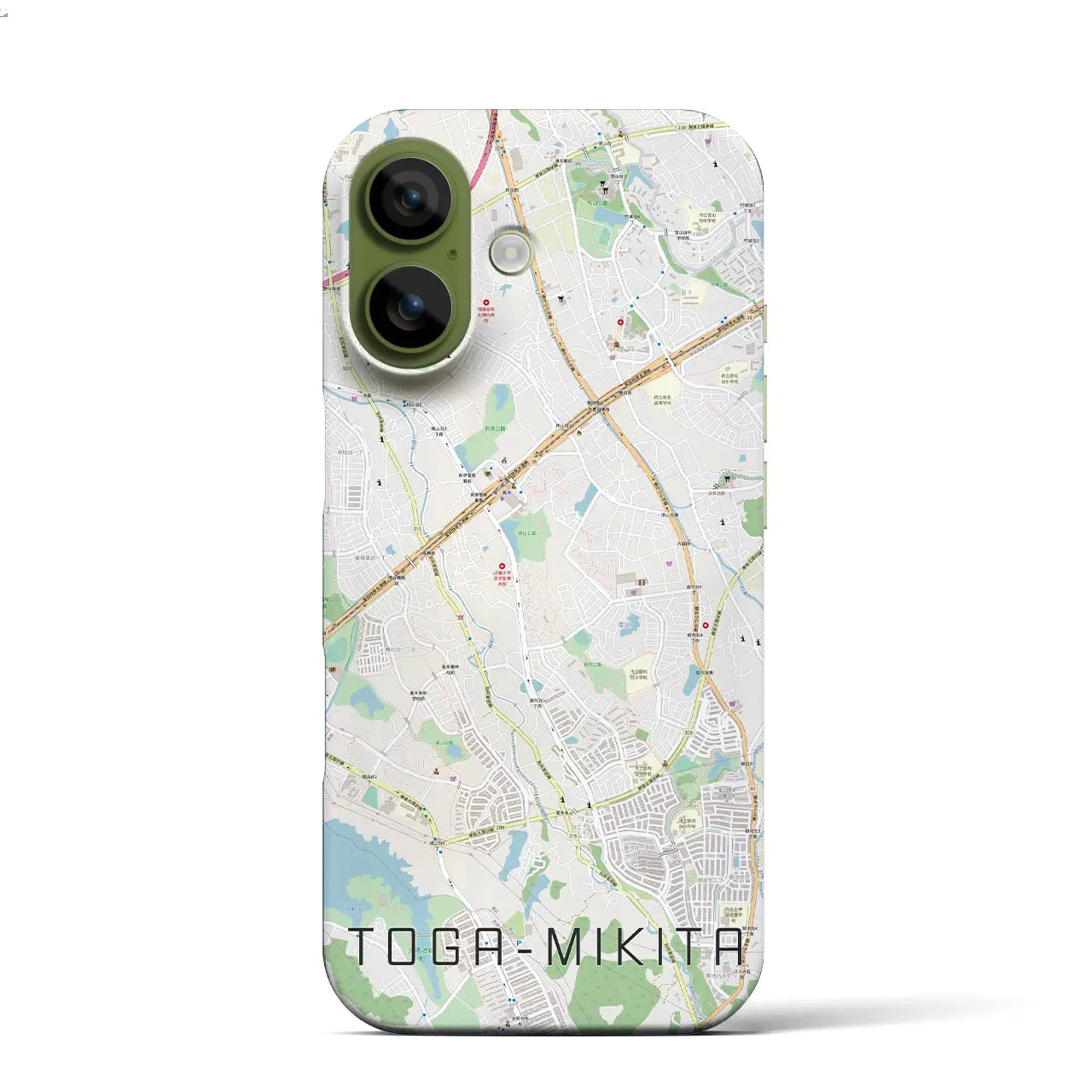 【栂・美木多(大阪府)】地図柄iPhoneケース(バックカバータイプ)ブラック・iPhone 17 Pro Max 用