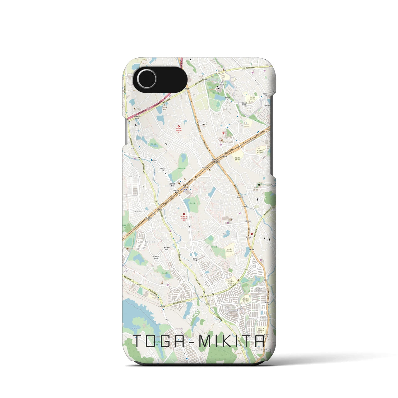 【栂・美木多(大阪府)】地図柄iPhoneケース(バックカバータイプ)