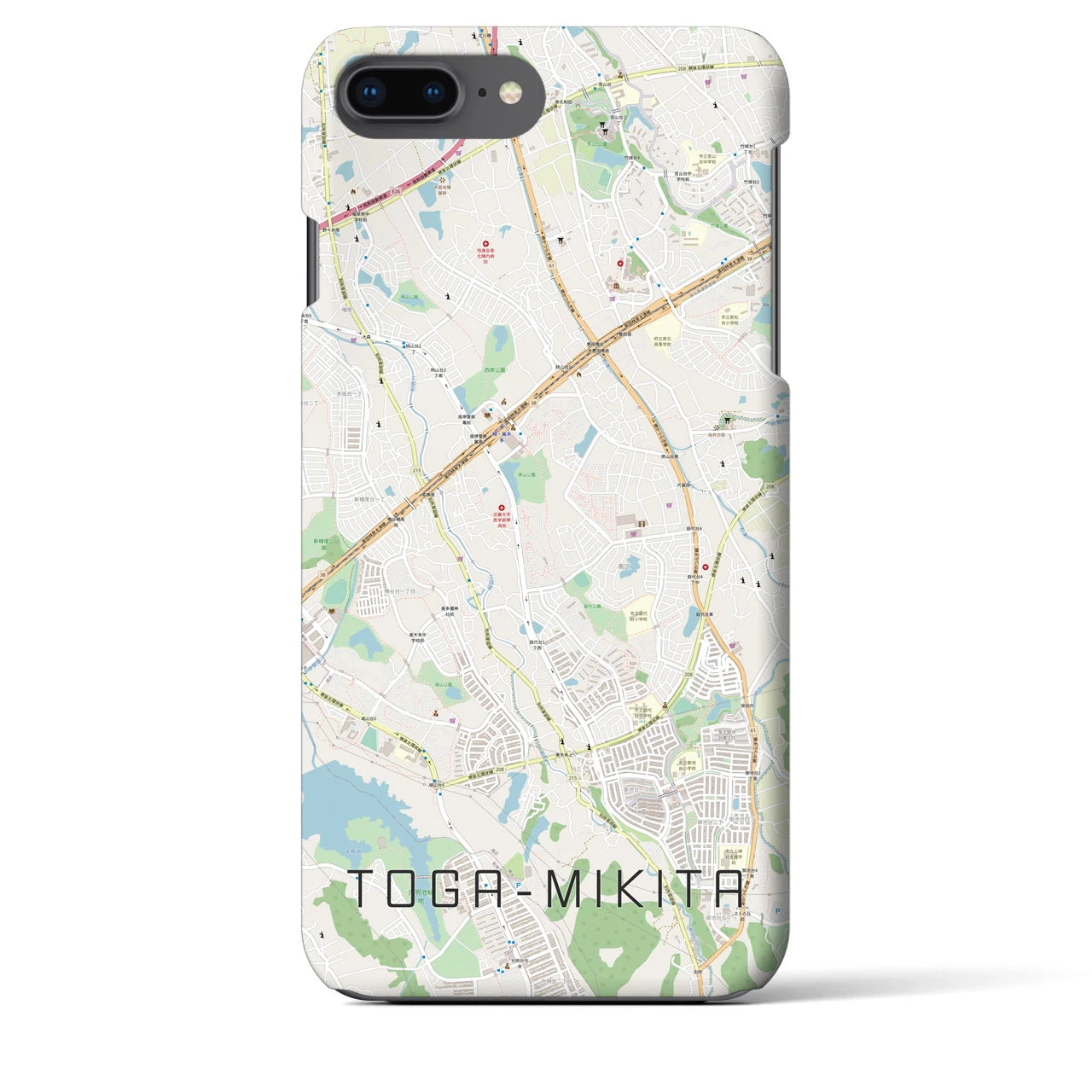 【栂・美木多(大阪府)】地図柄iPhoneケース(バックカバータイプ)