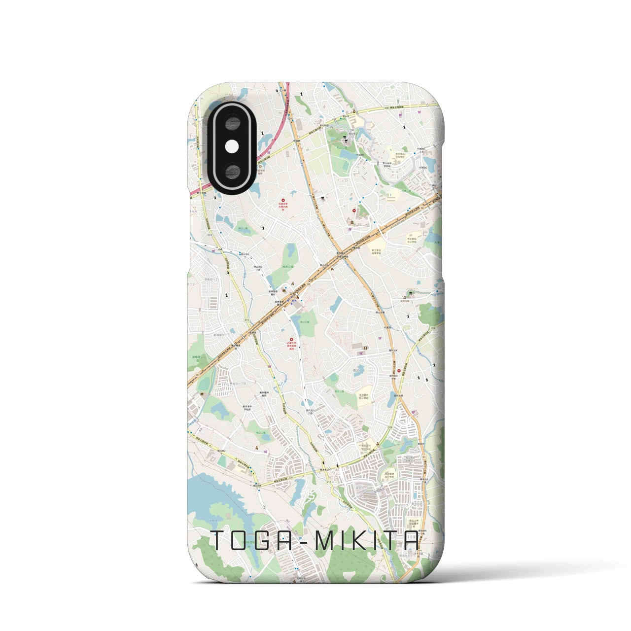 【栂・美木多(大阪府)】地図柄iPhoneケース(バックカバータイプ)