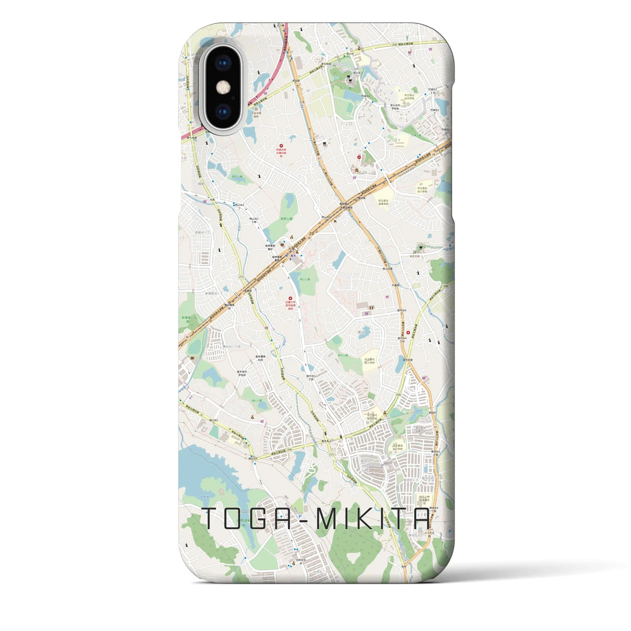 【栂・美木多(大阪府)】地図柄iPhoneケース(バックカバータイプ)