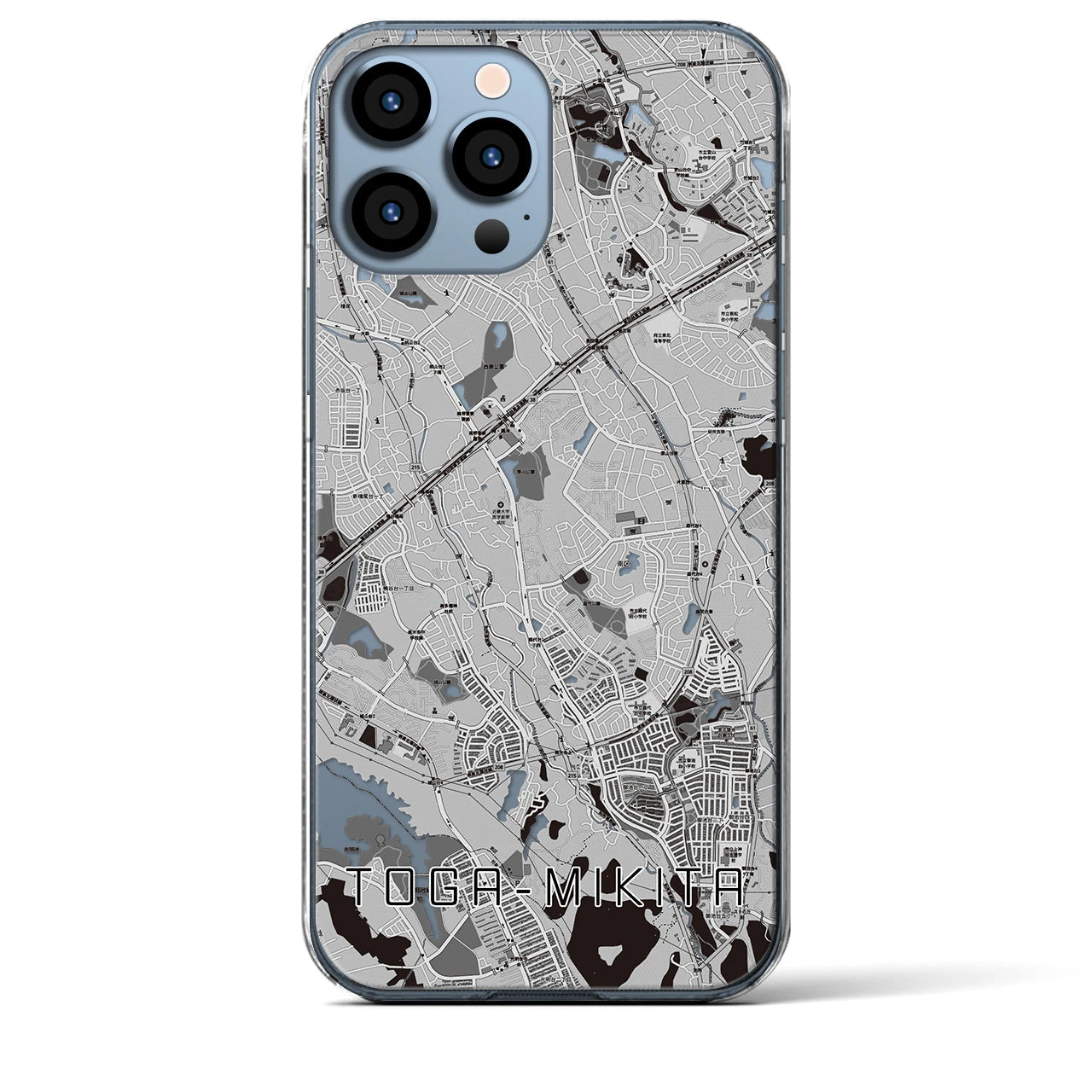 【栂・美木多(大阪府)】地図柄iPhoneケース(クリアタイプ)
