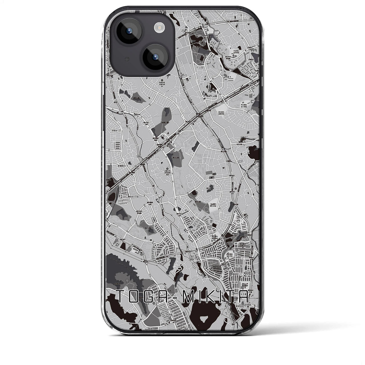 【栂・美木多(大阪府)】地図柄iPhoneケース(クリアタイプ)
