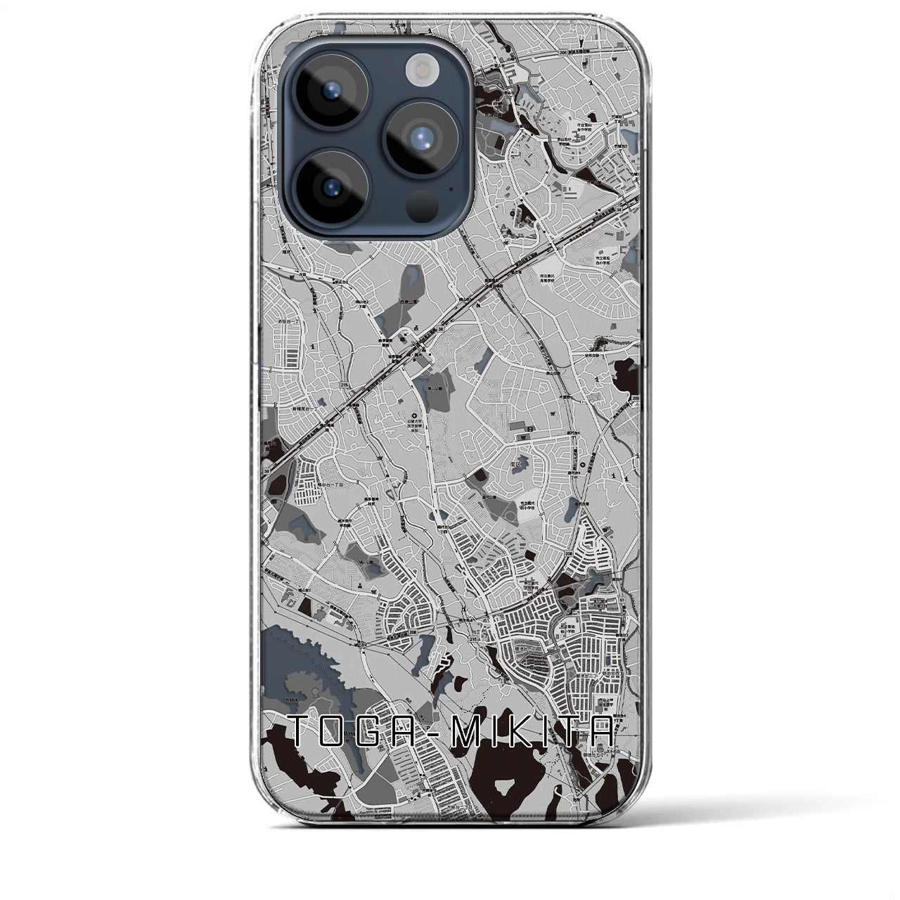 【栂・美木多(大阪府)】地図柄iPhoneケース(クリアタイプ)