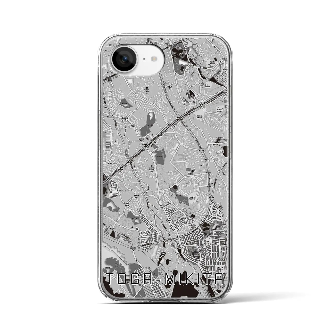 【栂・美木多(大阪府)】地図柄iPhoneケース(クリアタイプ)