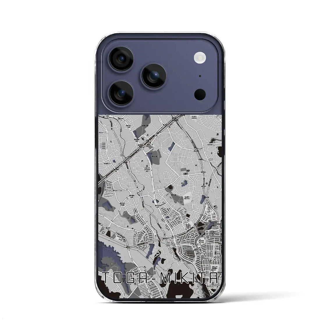 【栂・美木多(大阪府)】地図柄iPhoneケース(クリアタイプ)