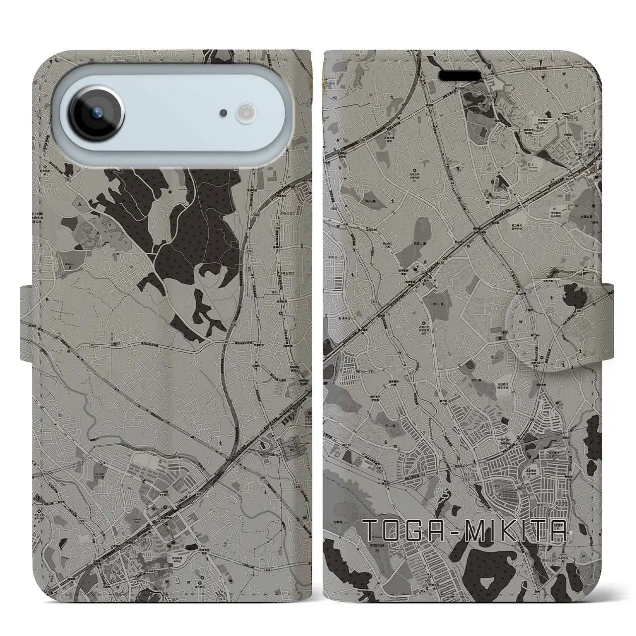 【栂・美木多(大阪府)】地図柄iPhoneケース(手帳タイプ)