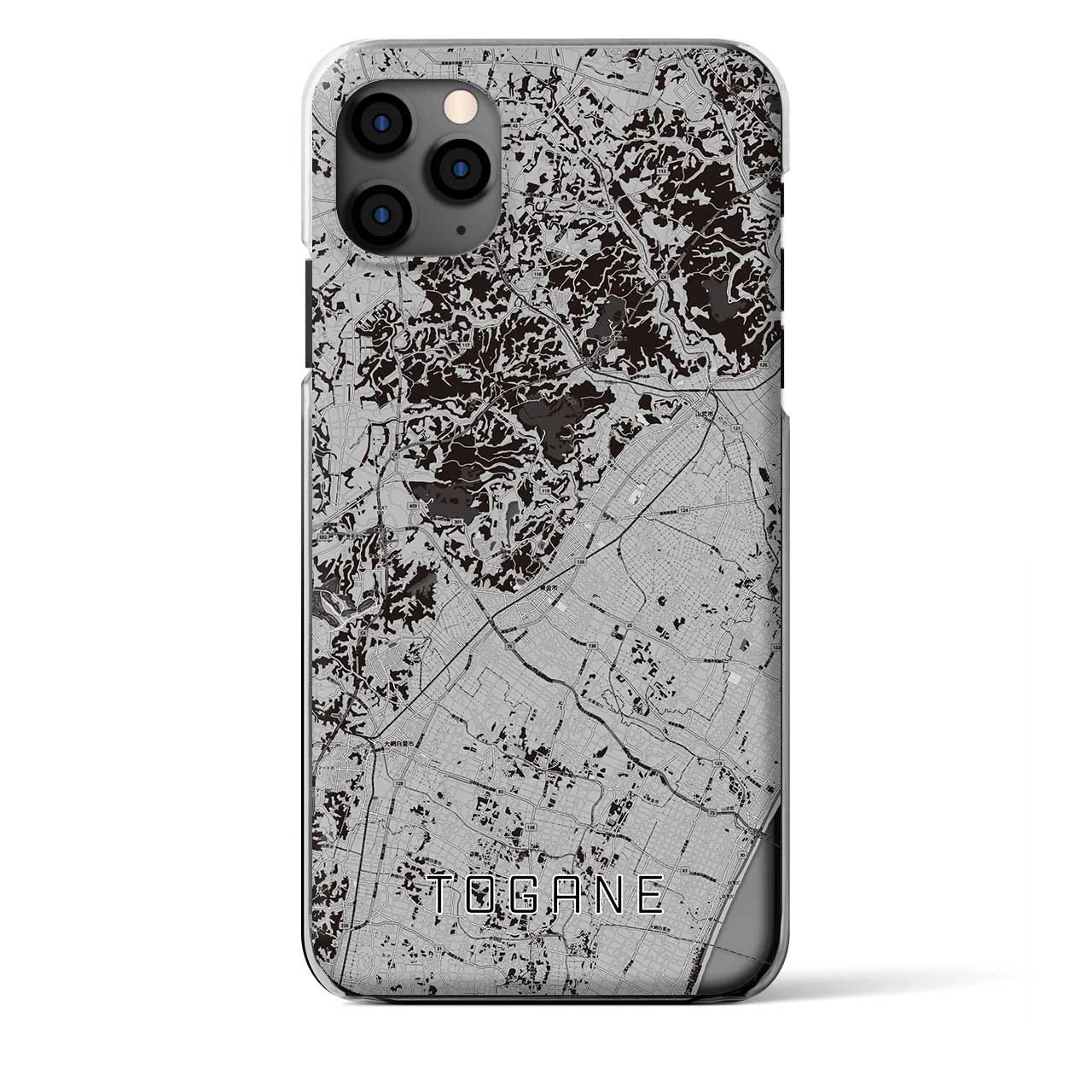 【東金(千葉県)】地図柄iPhoneケース(クリアタイプ)モノトーン・iPhone 11 Pro Max 用