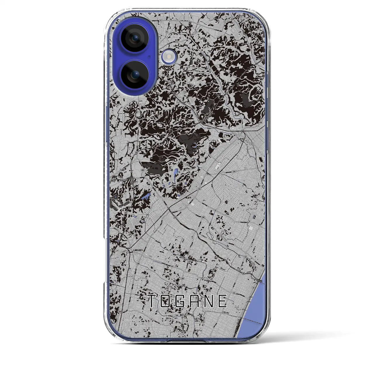 【東金(千葉県)】地図柄iPhoneケース(クリアタイプ)モノトーン・iPhone 16 Pro Max 用