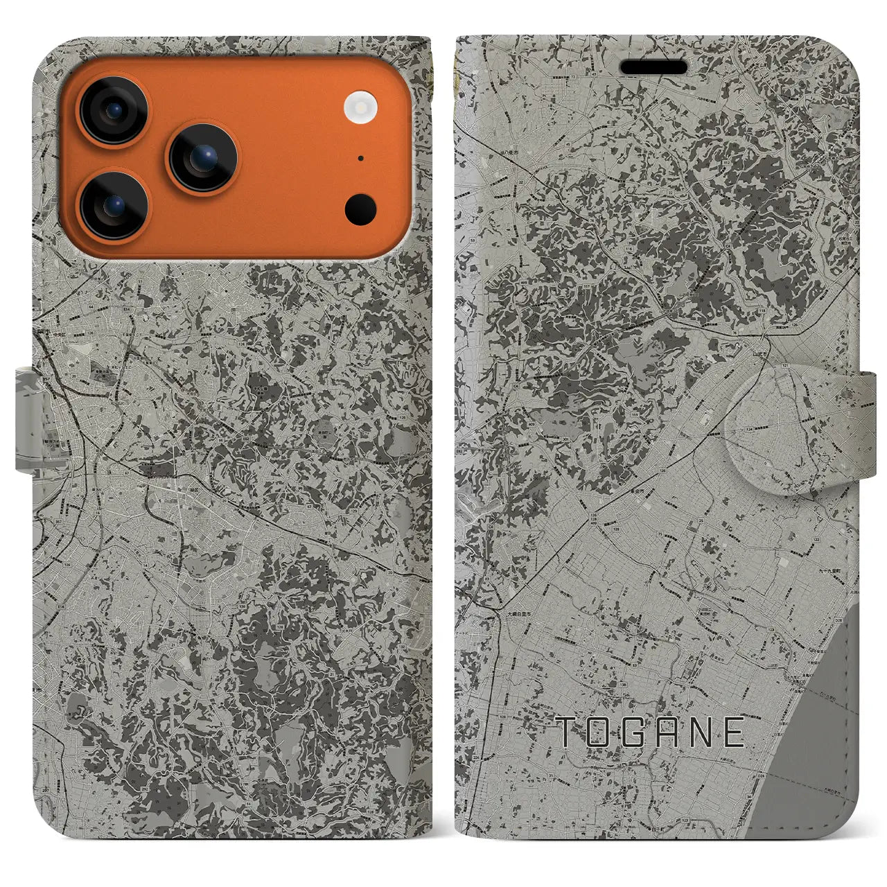 【東金(千葉県)】地図柄iPhoneケース(手帳タイプ)