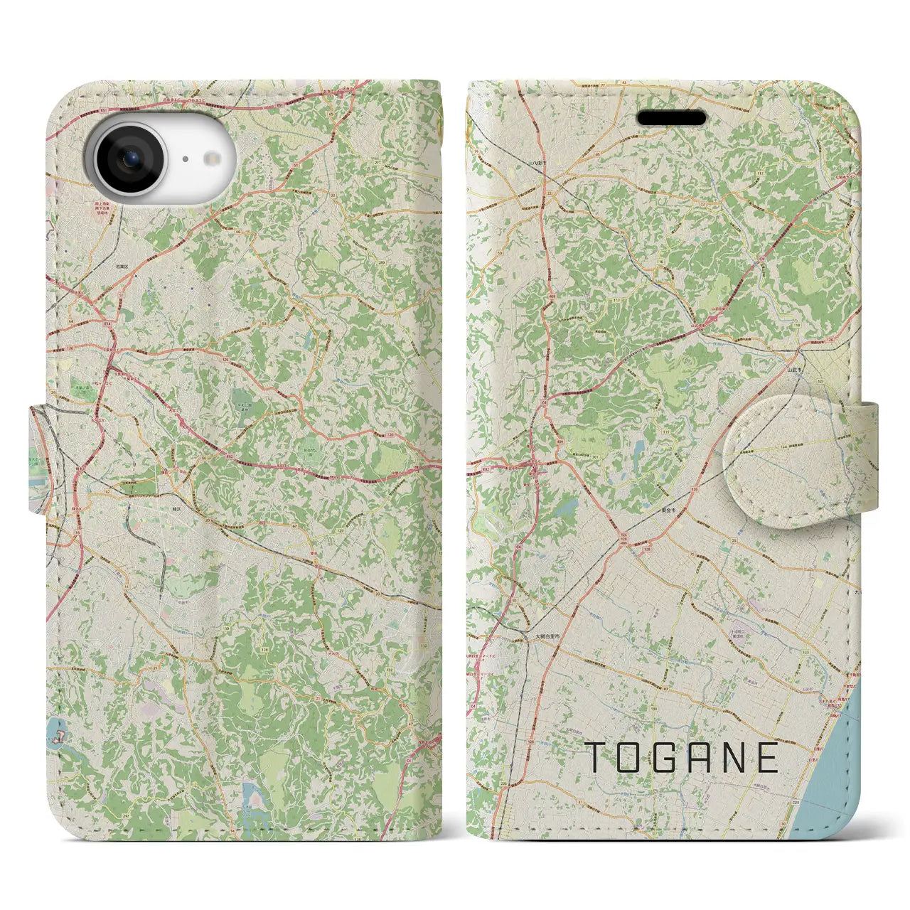【東金(千葉県)】地図柄iPhoneケース(手帳タイプ)