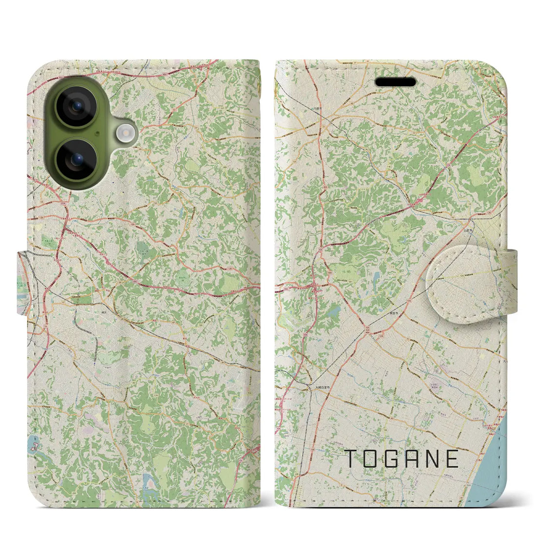 【東金(千葉県)】地図柄iPhoneケース(手帳タイプ)モノトーン・iPhone 17 Pro Max 用