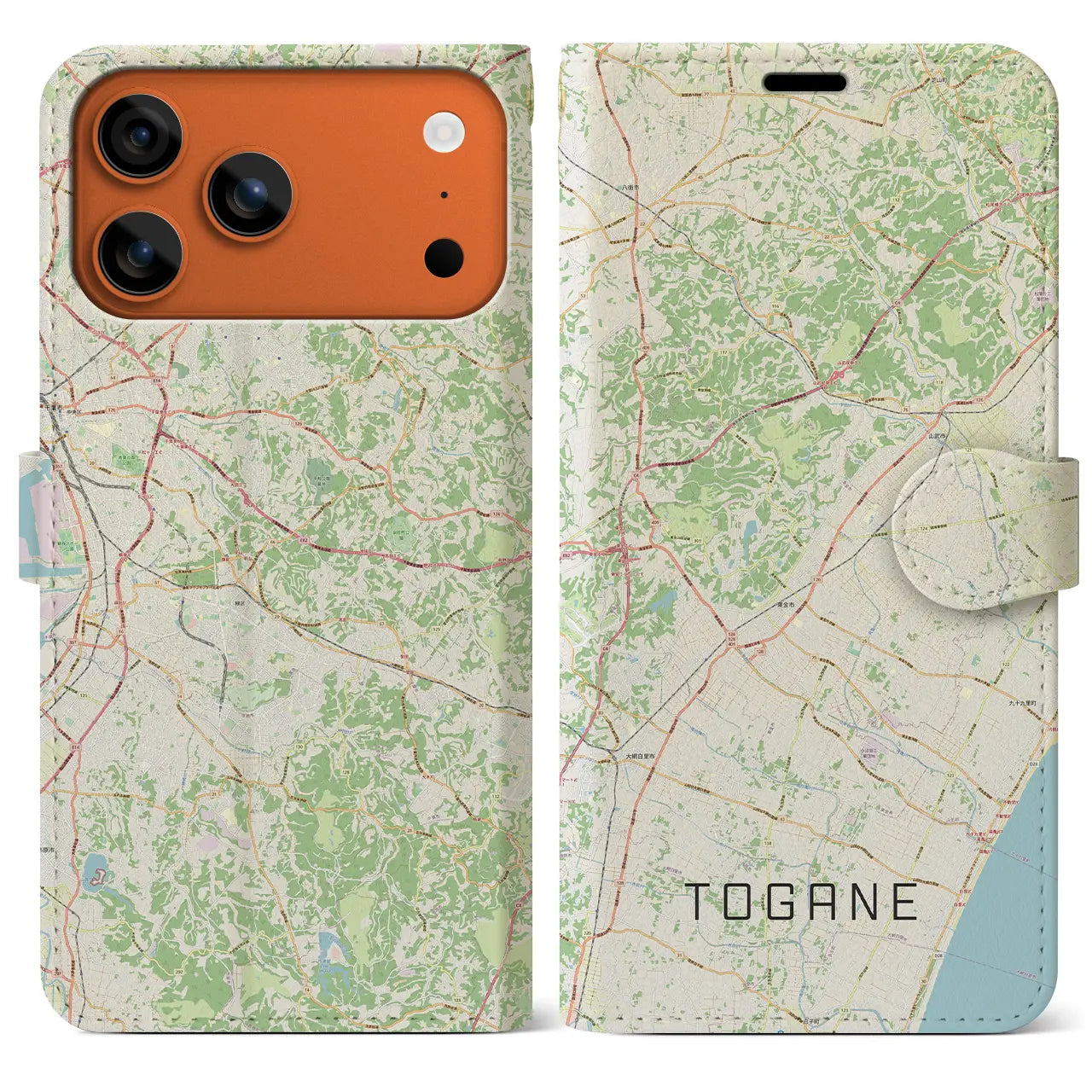 【東金(千葉県)】地図柄iPhoneケース(手帳タイプ)