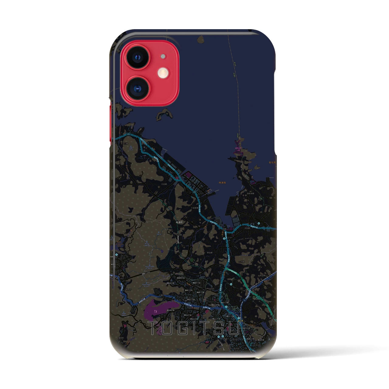 【時津(長崎県)】地図柄iPhoneケース(バックカバータイプ)