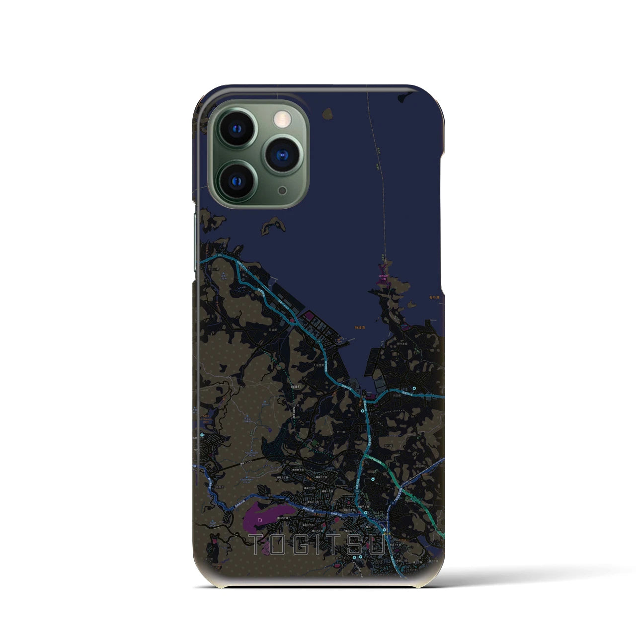 【時津(長崎県)】地図柄iPhoneケース(バックカバータイプ)