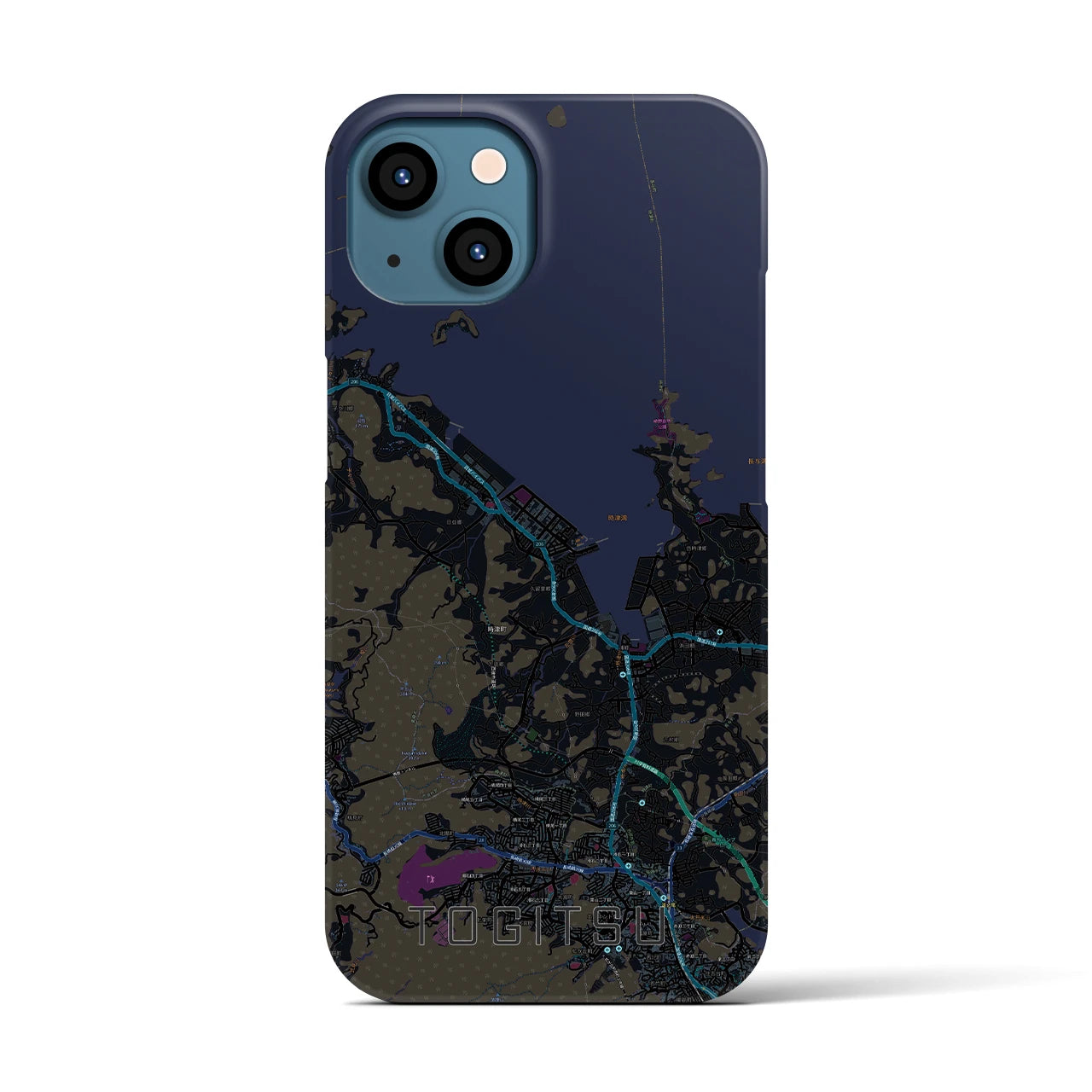 【時津(長崎県)】地図柄iPhoneケース(バックカバータイプ)