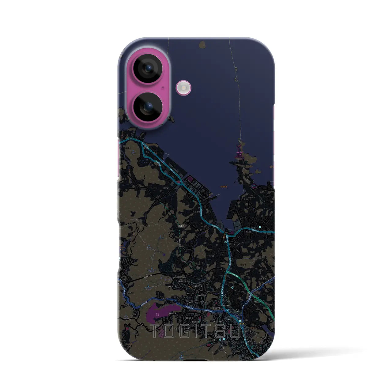 【時津(長崎県)】地図柄iPhoneケース(バックカバータイプ)