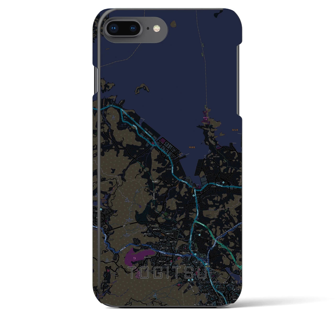 【時津(長崎県)】地図柄iPhoneケース(バックカバータイプ)